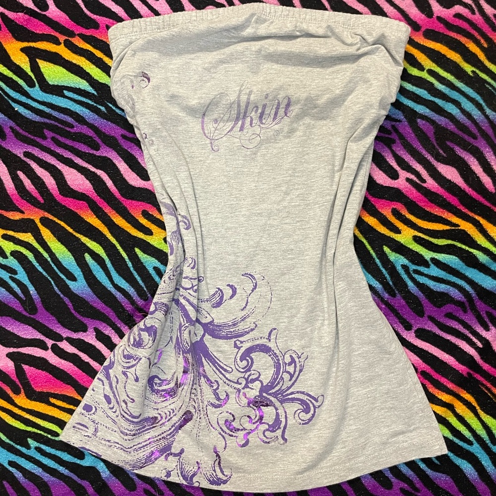 Y2k grunge goth rare 2000s Skin industries Women's Tube Top